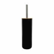 TOILET BRUSH WITH BAMBOO LID BLACK