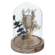 ATMOSFERA BELL WITH DRY FLOWERS HEIGHT 16.5CM