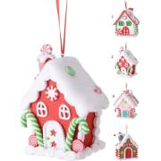 HANGING DECORATION GINGERBREAD HOUSE 4 ASSORTED DESIGNS