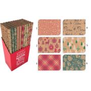 GIFT WRAP PAPER 70X200CM 6 ASSORTED DESIGNS