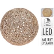 BALl 20LED 20CM GOLD WITH GLITTER