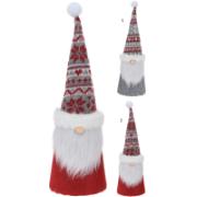SANTA WITH KNITTED HAT 33CM 2 ASSORTED COLORS