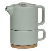 TEAPOT WITH CUP MINT NATURAL 400ML