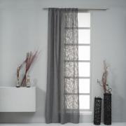 CURTAIN EASY HOME ROPE WITH SLUBS WITH TAPE 140Χ270CM GREY