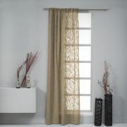 CURTAIN EASY HOME ROPE  WITH SLUBS WITH TAPE 140Χ270CM BEIGE