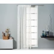 CURTAIN EASY HOME LASERTA  WITH ΚΕΝΤΗΜΑ WITH EMBROIDERY 140Χ270CM WHITE-BEIGE