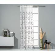 CURTAIN EASY HOME LASERTA WITH EMBROIDERY WITH TAPE 140Χ270CM WHITE-GREY