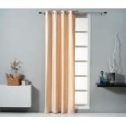 CURTAIN EASY HOME PANDORA VELOUR EMBOSSED WITH RINGS 140Χ260CM BEIGE