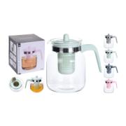 TEAPOT GLASS 1500ML 4 ASSORTED COLORS