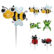 ANIMAL ON METAL STICK 6 ASSORTED COLORS
