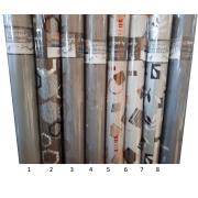 PVC ROLL WITH CRYSTAL EMBOSSED PRINT 20M 8 ASSORTED DESIGNS