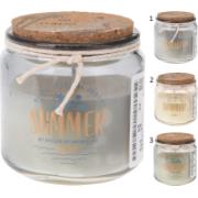 SCENTED CANDLE IN GLASS 3 ASSORTED COLORS