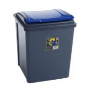 RECYCLE SLIM 50L WITH LID BLUE 40X40XH51CM