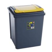 RECYCLE SLIM 50L WITH LID YELLOW 40X40XH51CM