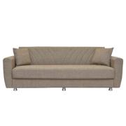 JUAN 3 SEATER SOFA WITH STORAGE BED BROWN 214X82X80CM