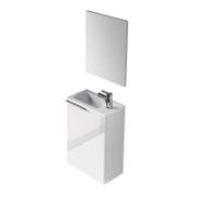 FORES COMPACT WITH MIRROR 58X22X40CM WHITE, MELAMINE