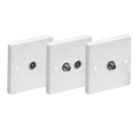 MAXVIEW H84041 SATELLITE & TV TWIN FLASH OUTLET PLATE