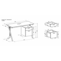 SUPERLIVING SKY GLASS DESK WITH DRAWER 130X60X76CM