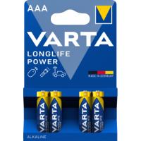 VARTA LONGLIFE POWER ALKALINE BATTERIES AAA, MICRO, LR03, 1,5V, 4-PACK