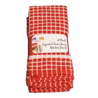 KITCHEN TOWELS CRYSTAL CLEAN TERRY 4PCS 3 ASSORTED COLORS