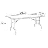 MAINE PLASTIC TABLE 183X76CM WHITE
