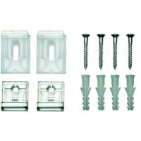 MIRROR CLIPS WITH SCREWS PVC CLEAR 4PCS