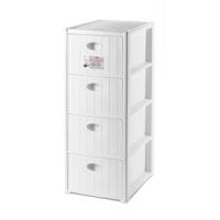 A CHEST OF DRAWER WITH 4 DRAWERS - WHITE 80CM