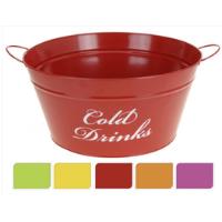 TUB METAL WITH HANDLES 6 ASSORTED COLORS