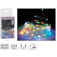 XMAS SILVERWIRE 20LED BATTERY OPERATED MULTICOLOR