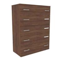 EKOWOOD CHEST OF DRAWERS WITH 5 DRAWERS 124X90X45CM VINTAGE