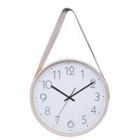 WOODEN CLOCK -LEATHER STRAP 31CM