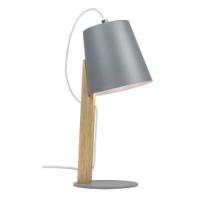 SUNLIGHT 1xE14 (MAX. 25W) TABLE LAMP WOOD WITH GREY SHADE H350MM