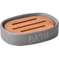 TENDANCE DOLOMITE SOAP DISH BATH GREY/BAMBOO