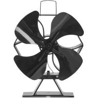 VONHAUS HEAT POWERED WOOD STOVE FAN WITH TEMPERATURE GAUGE, SIZE LARGE 4 BLADE