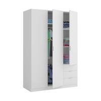 FORES LCX3230 WARDROBE 3 DOORS & 3 DRAWERS WHITE 180X121X52CM