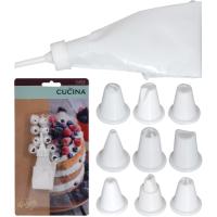 PIPING BAG WITH 11 TIPS