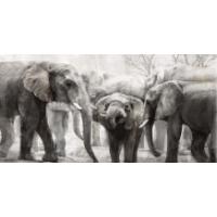 ELEPHANTS PAINTING 140X70CM