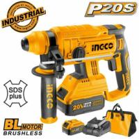  INGCO CRHLI22012 20V LI-ION ROTARY HAMMER WITH 2 4AH BATTERIES 1 CHARGER AND TOOLBAG 