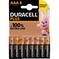 DURACELL PLUS 100% EXTRA LIFE ALKALINE POWER AAA PACK OF 8