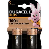 DURACELL PLUS 100% EXTRA LIFE ALKALINE POWER PLUS C PACK OF 2