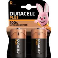 DURACELL PLUS 100% EXTRA LIFE ALKALINE POWER PLUS D PACK OF 2