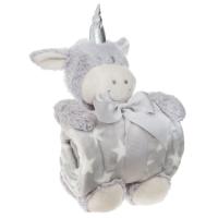 KID BLANKET WITH UNICORN PLUSH 2 ASSORTED COLORS