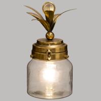 GOLD LED GLASS PINEAPPLE LAMP H33CM