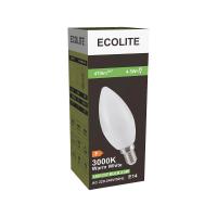 ECOLITE LED 4.5W C37 CANDLE LAMP E14 470LM 3000K FROSTED