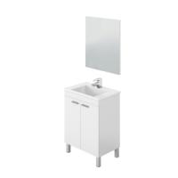 FORES LC1 CABINET 2 DOORS+MIRROR+SINK 60X45X80CM WHITE