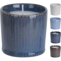 CANDLE IN POT 67X67X62MM 4 ASSORTED DESIGNS