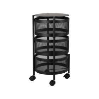 EVI TROLLEY WITH 3 LAYERS BLACK 31.5X31.5X56HCM