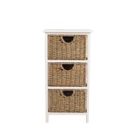 TINA WOODEN CHECT WITH 3 BASKETS