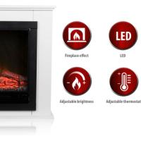 CLASSIC FIRE ALPINA GENEVA ELECTRIC LED FIREPLACE WITH HEATER & MANTELPIECE