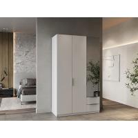 GHOST WARDROBE 3 DOORS - 2 DRAWERS AND A MIRROR - WHITE